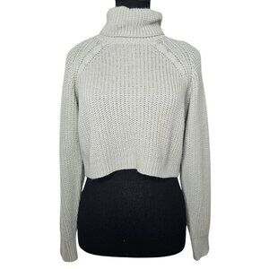 Mint Green Cropped Turtle Neck Sweater, Size Small
